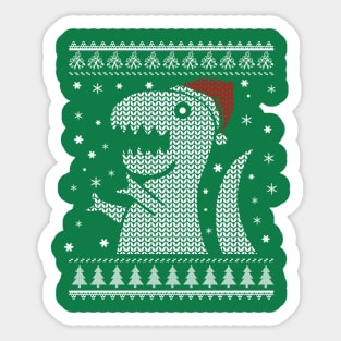 Christmas Dino Ugly Sweater Sticker